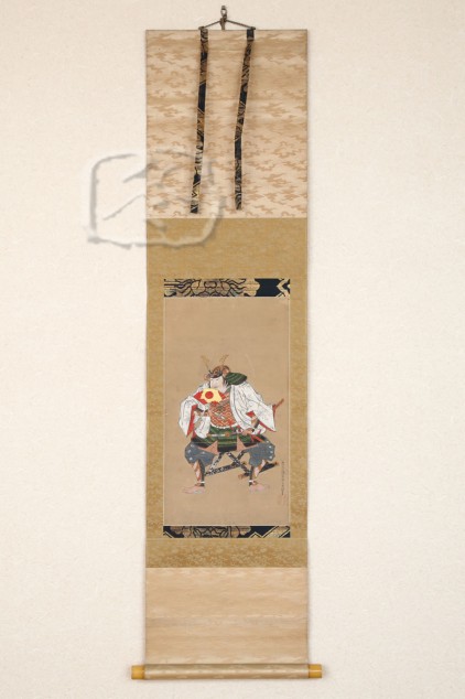 #ACC412 Mid 17th Century Hanging Scroll Depicting A General